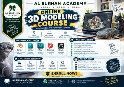 Student learning 3D Modeling Course Online