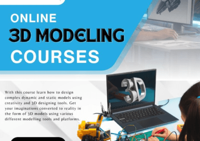 Student learning 3D Modeling Course Online