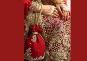 Royal Red Embroidered Bridal Potli Bag