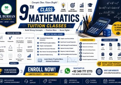 9th Class Mathematics online tuition at Al Burhan Academy