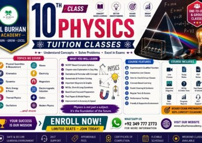 10th Class Physics Tuition online classes at Al Burhan Academy