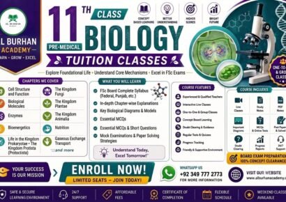 11th Class Biology FSc Online Tuition at Al Burhan Academy