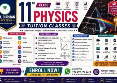 11th Class Physics FSc Online Tuition at Al Burhan Academy
