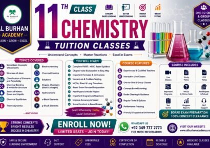 11th Class Chemistry online tuition at Al Burhan Academy