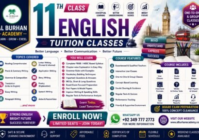 11th Class English Online Course at Al Burhan Academy
