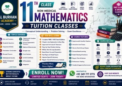 11th Class Mathematics Online Course at Al Burhan Academy