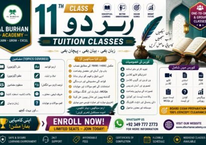 11th Class Urdu online tuition at Al Burhan Academy