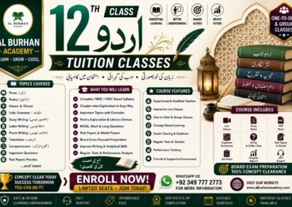 12th Class Urdu Online Tuition – Al Burhan Academy
